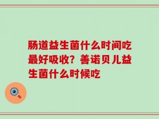 肠道益生菌什么时间吃最好吸收？善诺贝儿益生菌什么时候吃