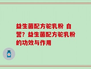 益生菌配方驼乳粉 自营？益生菌配方驼乳粉的功效与作用