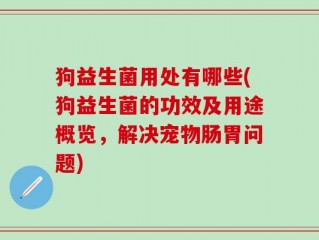 狗益生菌用处有哪些(狗益生菌的功效及用途概览，解决宠物肠胃问题)