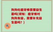 狗狗吃磨牙棒需要益生菌吗(须知：磨牙棒对狗狗有益，需要补充益生菌吗？)