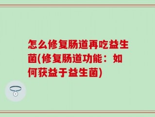 怎么修复肠道再吃益生菌(修复肠道功能：如何获益于益生菌)