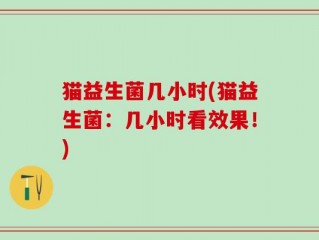 猫益生菌几小时(猫益生菌：几小时看效果！)