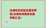 水律蛇吃的益生菌有哪些(水律蛇所需益生菌种类汇总)