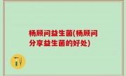 杨顾问益生菌(杨顾问分享益生菌的好处)