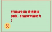好菌益生菌(重铸肠道健康，好菌益生菌助力)