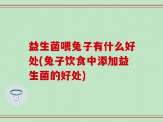 益生菌喂兔子有什么好处(兔子饮食中添加益生菌的好处)