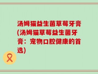 汤姆猫益生菌草莓牙膏(汤姆猫草莓益生菌牙膏：宠物口腔健康的首选)