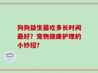 狗狗益生菌吃多长时间最好？宠物健康护理的小妙招？
