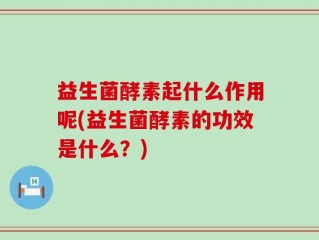 益生菌酵素起什么作用呢(益生菌酵素的功效是什么？)