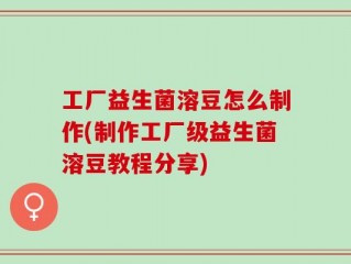 工厂益生菌溶豆怎么制作(制作工厂级益生菌溶豆教程分享)