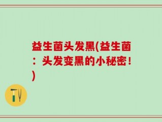 益生菌头发黑(益生菌：头发变黑的小秘密！)