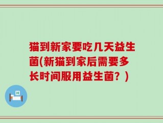猫到新家要吃几天益生菌(新猫到家后需要多长时间服用益生菌？)