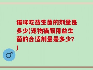 猫咪吃益生菌的剂量是多少(宠物猫服用益生菌的合适剂量是多少？)