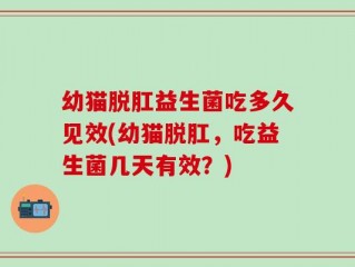 幼猫脱肛益生菌吃多久见效(幼猫脱肛，吃益生菌几天有效？)