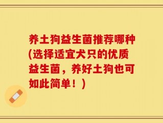 养土狗益生菌推荐哪种(选择适宜犬只的优质益生菌，养好土狗也可如此简单！)
