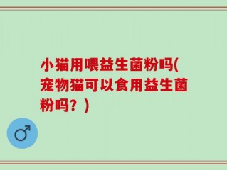 小猫用喂益生菌粉吗(宠物猫可以食用益生菌粉吗？)