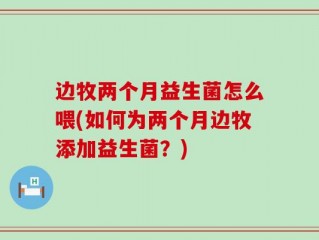边牧两个月益生菌怎么喂(如何为两个月边牧添加益生菌？)