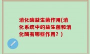 消化酶益生菌作用(消化系统中的益生菌和消化酶有哪些作用？)