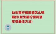 益生菌柠檬调酒怎么喝最好(益生菌柠檬调酒享受最佳方法)