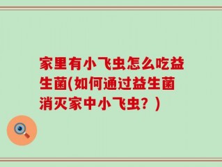 家里有小飞虫怎么吃益生菌(如何通过益生菌消灭家中小飞虫？)