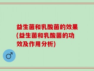 益生菌和乳酸菌的效果(益生菌和乳酸菌的功效及作用分析)