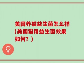 美国养猫益生菌怎么样(美国猫用益生菌效果如何？)