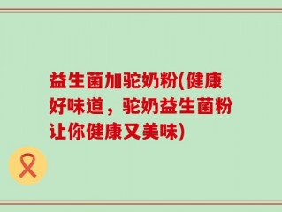 益生菌加驼奶粉(健康好味道，驼奶益生菌粉让你健康又美味)
