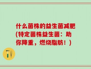 什么菌株的益生菌减肥(特定菌株益生菌：助你降重，燃烧脂肪！)