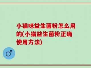 小猫咪益生菌粉怎么用的(小猫益生菌粉正确使用方法)