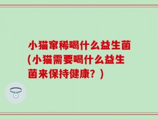 小猫窜稀喝什么益生菌(小猫需要喝什么益生菌来保持健康？)