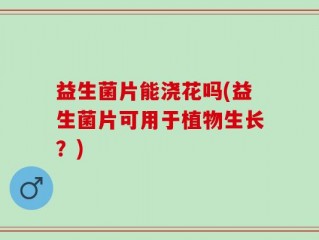 益生菌片能浇花吗(益生菌片可用于植物生长？)