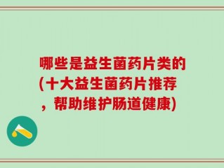哪些是益生菌药片类的(十大益生菌药片推荐，帮助维护肠道健康)