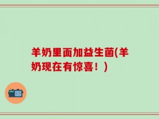 羊奶里面加益生菌(羊奶现在有惊喜！)