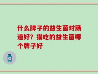 什么牌子的益生菌对肠道好？猫吃的益生菌哪个牌子好