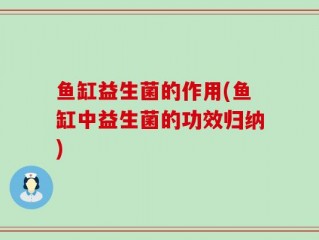 鱼缸益生菌的作用(鱼缸中益生菌的功效归纳)