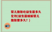 婴儿腹胀吃益生菌多久见效(益生菌缓解婴儿腹胀要多久？)