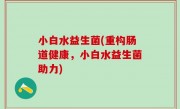 小白水益生菌(重构肠道健康，小白水益生菌助力)