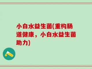 小白水益生菌(重构肠道健康，小白水益生菌助力)
