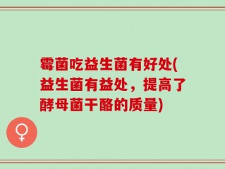 霉菌吃益生菌有好处(益生菌有益处，提高了酵母菌干酪的质量)