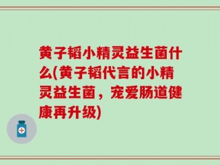 黄子韬小精灵益生菌什么(黄子韬代言的小精灵益生菌，宠爱肠道健康再升级)