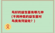 鸟好的益生菌有哪几种(不同种类的益生菌对鸟类有何益处？)