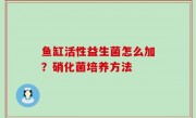 鱼缸活性益生菌怎么加？硝化菌培养方法