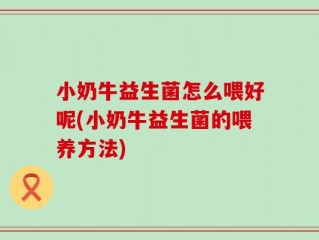 小奶牛益生菌怎么喂好呢(小奶牛益生菌的喂养方法)