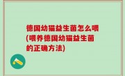德国幼猫益生菌怎么喂(喂养德国幼猫益生菌的正确方法)