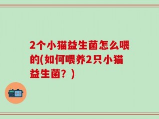 2个小猫益生菌怎么喂的(如何喂养2只小猫益生菌？)