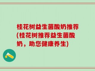 桂花树益生菌酸奶推荐(桂花树推荐益生菌酸奶，助您健康养生)