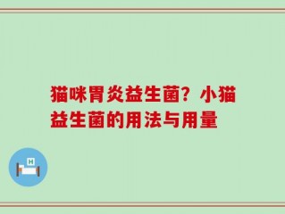 猫咪胃炎益生菌？小猫益生菌的用法与用量