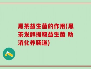 黑茶益生菌的作用(黑茶发酵提取益生菌 助消化养肠道)