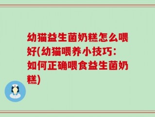 幼猫益生菌奶糕怎么喂好(幼猫喂养小技巧：如何正确喂食益生菌奶糕)