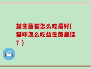 益生菌猫怎么吃最好(猫咪怎么吃益生菌最佳？)